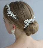 European Leaves Brides Tiaras Headpieces set Crystals Bridal Hairpins Wedding Hair Accessory D2330