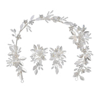 European Leaves Brides Tiaras Headpieces set Crystals Bridal Hairpins Wedding Hair Accessory D2330