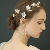 Lovely Gold Leaves Brides Tiaras Headbands D2359