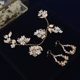 Lovely Gold Leaves Brides Tiaras Headbands D2359