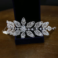 Sparkle Leaves Crystal Tiaras Headbands Wedding Hair Accessory