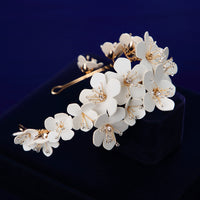 European White Flower Brides Hairbands Bridal Crystal Headbands Wedding Hair Jewelry