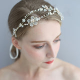 Handmade Flower Bridal Pearls Hairbands Headpiece Tiaras Wedding Hair Accessories G4161