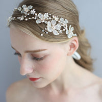 Handmade Flower Bridal Pearls Hairbands Headpiece Tiaras Wedding Hair Accessories G4161