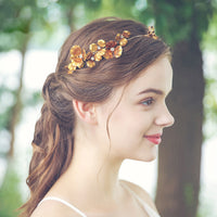 Baroque Gold Leaves Brides Tiaras Headbands G4207