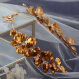 Baroque Gold Leaves Brides Tiaras Headbands G4207