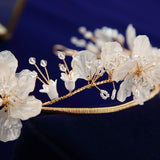 New Korean Flower Brides Tiaras Headbands with Earring