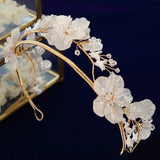 New Korean Flower Brides Tiaras Headbands with Earring