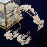 New Korean Flower Brides Tiaras Headbands with Earring