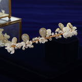 Retro Shell Flower Brides Tiaras Hairaband Flower Hairpins G4229