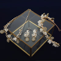 Retro Shell Flower Brides Tiaras Hairaband Flower Hairpins G4229