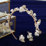 Retro Shell Flower Brides Tiaras Hairaband Flower Hairpins G4229