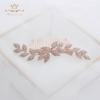 Simple Rose Gold/Silver Bridal Hair Combs Crystal Brides Sticks Wedding Hair Accessory HC0025