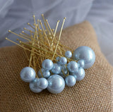 18 pics/lot Women Sparkling Pearls Hairpins Handmade Gold Hair Sticks European Pearls Hairbands Wedding Hair Accessories