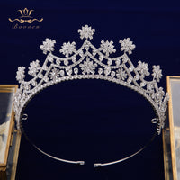 Royal Zircon Brides Tiaras Crown Crystal Bridal Hairbands Headpiece Prom Hair Jewelry TR0463