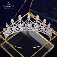 Fashion Silver/Gold Sparkling Zircon Brides Tiaras Crown Crystal Bridal Hairbands Headpiece TR0465