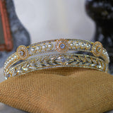 European Pearls Crowns Gold Bride Hairbands Wedding Headpieces