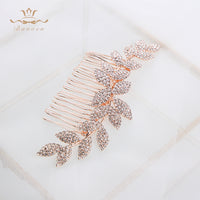 Simple Rose Gold/Silver Bridal Hair Combs Crystal Brides Sticks Wedding Hair Accessory HC0025