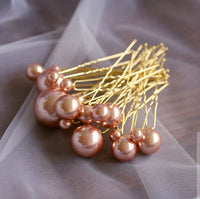 18 pics/lot Women Sparkling Pearls Hairpins Handmade Gold Hair Sticks European Pearls Hairbands Wedding Hair Accessories