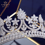 Royal Queen Rose Gold Tiaras Crowns for Brides Crystal Brides Hairbands Full Zircon Wedding Hair Accessories