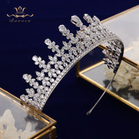 Fashion Silver/Gold Royal Zircon Brides Tiaras Crown Crystal Bridal Hairbands Headpiece TR0464