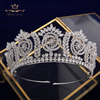 Full Zircon Crystal Wedding Hair Accessories Brides Royal Princess Hairbands Queen Silver Tiaras Crowns