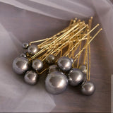 18 pics/lot Women Sparkling Pearls Hairpins Handmade Gold Hair Sticks European Pearls Hairbands Wedding Hair Accessories