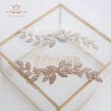 Simple Rose Gold/Silver Bridal Hair Combs Crystal Brides Sticks Wedding Hair Accessory HC0025