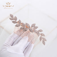 Simple Rose Gold/Silver Bridal Hair Combs Crystal Brides Sticks Wedding Hair Accessory HC0025