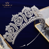 Full Zircon Crystal Wedding Hair Accessories Brides Royal Princess Hairbands Queen Silver Tiaras Crowns