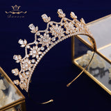 Fashion Silver/Gold Sparkling Zircon Brides Tiaras Crown Crystal Bridal Hairbands Headpiece TR0465