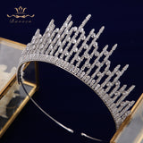 Oversize Sparkly Full Zircon Bridal Tiaras Headpiece Crystal Crowns Wedding Hair Accessory TR0462