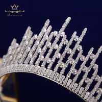 Oversize Sparkly Full Zircon Bridal Tiaras Headpiece Crystal Crowns Wedding Hair Accessory TR0462