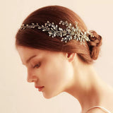 Adjust Gold Crystal Brides Hairbands Long Tiaras Headpiece with Ribbon Wedding Hair Accessories