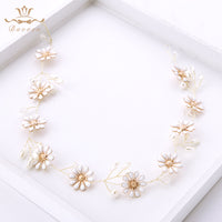 Sunflower Soft Brides Hairbands Long Wedding Hair Accessories Girls Party Dress Accessories