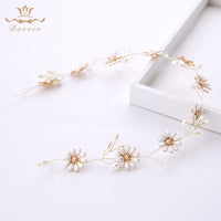 Sunflower Soft Brides Hairbands Long Wedding Hair Accessories Girls Party Dress Accessories