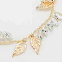 Sparkling Handmade Leaf Wedding Hair Accessories Bride Pearls Headbands Fashion Gold Bridal Tiaras Headpiece For Bride