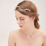 Sparkling Handmade Leaf Wedding Hair Accessories Bride Pearls Headbands Fashion Gold Bridal Tiaras Headpiece For Bride