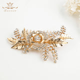 Rose shape Brides Hair Combs Gold Brides Hair Barrettes Crystal Wedding Hair Accessory