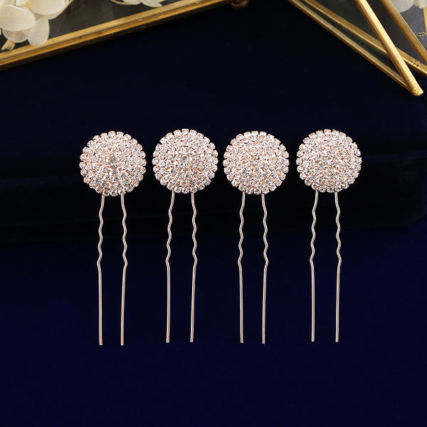 4 pics Fashion Brides Hairpins Headpieces Gold Hairpins Crystal Wedding Hair Jewelry HC0009