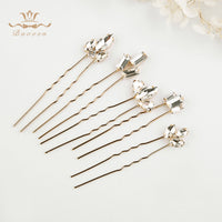 5 pics/ lot European Rose Gold Hairpins Women Crystal Brides Hairpins Wedding Hair Accessories