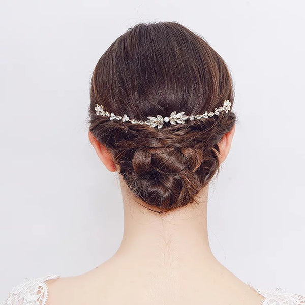 Gold Wedding Hair Accessories Long Crystal Brides Hair Combs Leaves Hairbands Hair Sticks hc0016