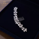 Sparkling Silver Wedding Hair Accessories Brides Pearls Hair Combs Crystal Hair Sticks Evening Hair Jewelry