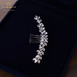 Sparkling Silver Wedding Hair Accessories Brides Pearls Hair Combs Crystal Hair Sticks Evening Hair Jewelry