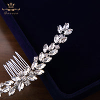 Sparkling Silver Wedding Hair Accessories Brides Pearls Hair Combs Crystal Hair Sticks Evening Hair Jewelry