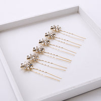 6 pics/ lot Luxury Gold Woman Hair Clips for Brides Crystal Bridals Hair pins Wedding Hair Accessory