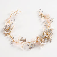 Gold Flower adjustable Brides Hairbands Crystal Headbands Wedding Hair Accessory hc0141