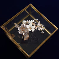 Gold Flower Bridal Crystal Hair Comb Headpiece Hair Sticks Wedding Hair Accessories