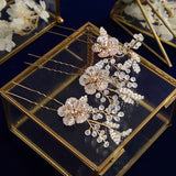 Gorgeous Bridal Hair Barrette Leaves Hairbands Rhinestone Hair Sticks Wedding Hair Accessories D2316