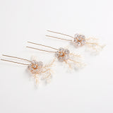 Gorgeous Bridal Hair Barrette Leaves Hairbands Rhinestone Hair Sticks Wedding Hair Accessories D2316